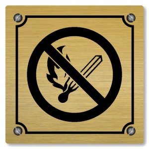 Zákaz rozdělávání ohně, 118x118mm, zlatá, Kansas